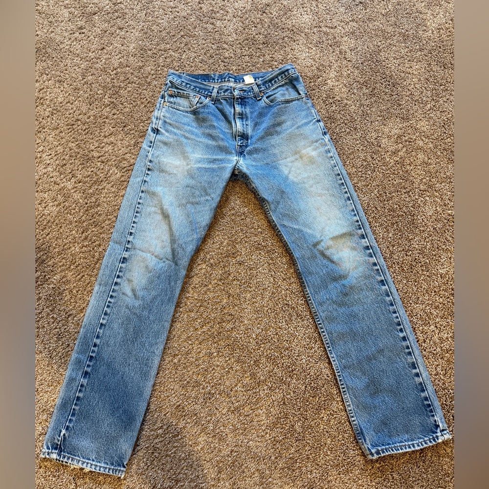 Levi's Blue Straight-Leg Jeans 505 Classic Denim Style